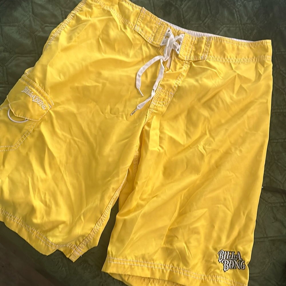 Yellow Billabong swim trunks